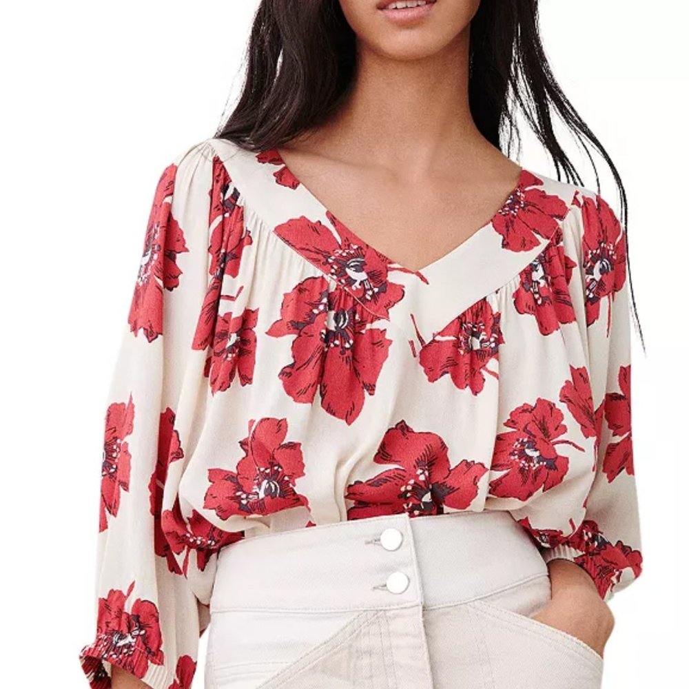 ba&sh Kea Floral Print Top NWT XS